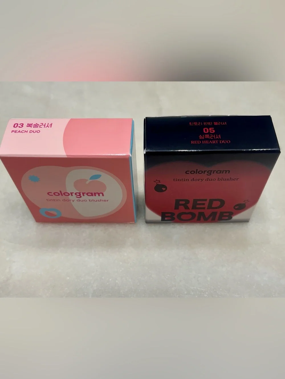 Colorgram Red Bomb Tintin Dory Duo Blush - Red and Pink AND Colorgram Duo Peach